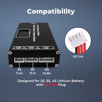 Airsoft Battery Charger LiPo Balance Charger for Lipo/Li-Ion Battery with Wireless Voltage Meter, Overcharge Protection Fast Charging and Safety Cut Off for 7.4V 11.1V 14.8V Airsoft RC Lithium Battery