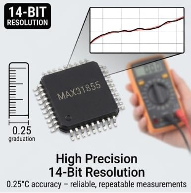 K Type Thermocouple Module Temperature Sensor ‑200℃ to +1350℃ SPI Port Digital Output 3-5V DC