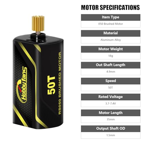 30A Brushed Mini ESC and 050 50T Brushed Motor with Metal Motor Mount for Axial SCX24 1/24 RC Crawler Upgrade Parts