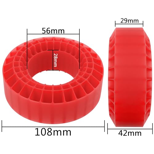 4Pcs Vgoohobby Silicone Rubber Insert Foam 1.9 Tire Inserts Foam Fit for 1.9 Crawler Tires Compatible with SCX10 TRX4 1/10 RC Crawler Car (Red) - color: Red