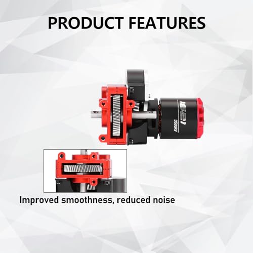 SCX24 Motor and Transmission for Axial SCX24 Upgrades 1/24 RC Crawler | with Hobbywing QUICRUN Outer-1621SL 3500KV Brushless Motor Upgrade - style: scx24 motor