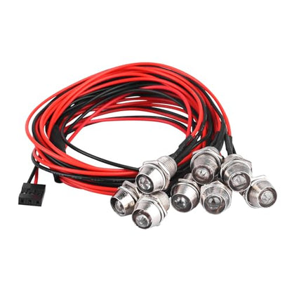 8Leds LED Light Headlights Taillight Kit Compatible with Traxxas Slash Rustler Tamiya Arrma Redcat HSP RC4WD Axial SCX10 RC Car Truck Tank Crawler Short Course