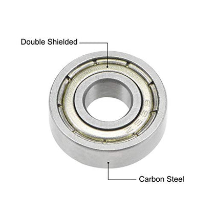uxcell 695ZZ Deep Groove Ball Bearings Z2 5mm X 13mm X 4mm Double Shielded Carbon Steel 2pcs - size: 5mmx13mmx4mm