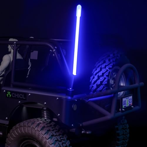 1/10 RC Car Light,LED Light Bar, Taillight,Flexible Strip Tube Whip Light,Antenna Lights for 1/8 Tamiya Losi HPI Rustler Axial TRX4 SCX10 Car Truck Crawler Upgrade Parts (Blue) - color: Blue