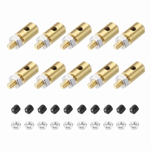 MECCANIXITY Linkage Stoppers Connecting Servo Arm, Push Rod with Nut and Screw for RC Airplane, D4x1.2mm D4x1.6mm 10 Pcs - size: D4x1.2mm; D4x1.6mm