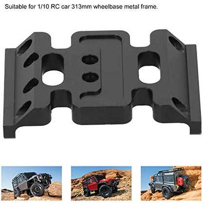 313mm Wheelbase Gearbox Chassis Frame, 1/10 RC Car Metal Upgrade Accessory, Aluminum Alloy Lightweight Base Support Plate with Anodized Finish for Remote Control Vehicles (Black) - color: Black