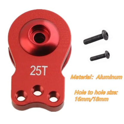 Aluminum 25T Servo Horn 3-Hole Adjustable Servo Saver | for 1/8 1/10 RC Car Boat | Hi-Torque Steering Arm