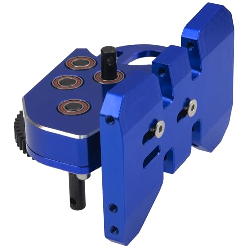 ShareGoo Aluminum 2Low Gearbox Middle Transmission w/Overdrive Gear for LCG Chassis Compatible with Axial SCX10 II III 90046 Capra TRX4 1/10 RC Crawler (Blue) - color: Blue