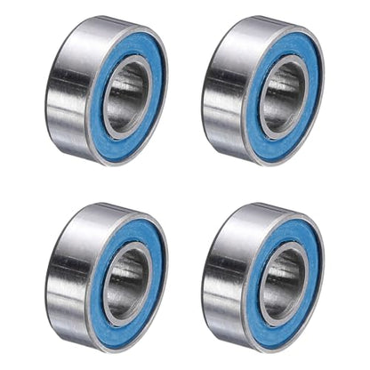 uxcell 4 Pcs MR115-2RS Deep Groove Micro Bearing, 5x11x4mm Double Rubber Sealed Chrome Steel Small Bearings (ABEC5, Z4 Low Noise) - size: MR115-2RS