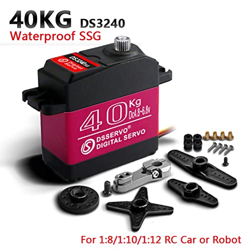 ZOSKAY 40kg RC Servo High Torque Metal Gear Standard Digital Servo 6.8V for 1/8 1/10 RC Cars (40kg 180 Degree)