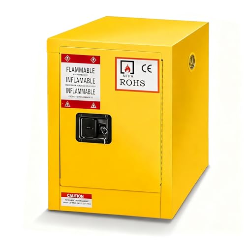koxuyim Flammable Storage Cabinet 17" x 18" x 22" Industry Safety Cabinet | Fire Proof Safe, Adjustable Shelf, Double-Wall, Manual Closing Doors, OSHA Compliant, For Gasoline Liquid Fuel Chemical - size: 22"*17"*18"