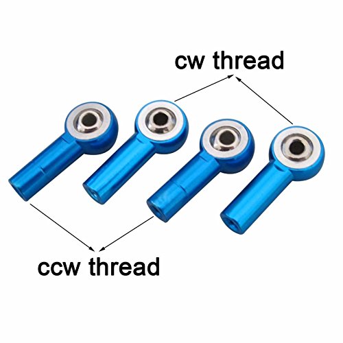 Aluminum M3 Link Rod End Ball Joint CW CCW for 1/10 RC Car Crawler Buggy(Pack of 20pcs)