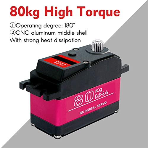 GoolRC Digital Servo 80kg Metal Gear 270?High Torque Digital Servo High Torque Servo Waterproof Replacements for 1/5 HSP HPI RC Car Baja Car - size: 180 degree