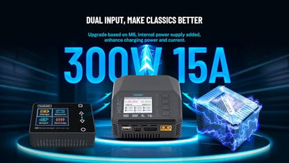Toolkitrc M6AC DC 300W 15A Multi-Function Battery Charger IPS 2.0 Inch LCD Screen Balance Charger Discharger for 1-6S Lipo LiHV Life 1-16S NiMH Battery