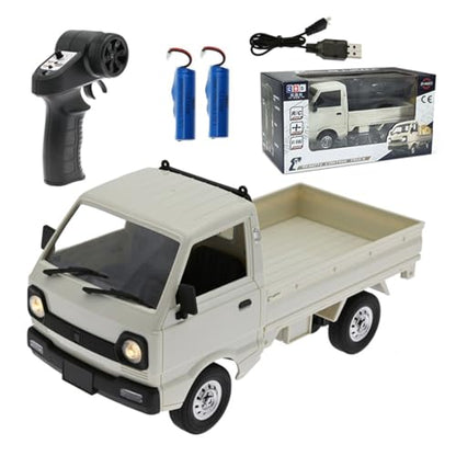 WPL D12 1/16 Mini RC Truck, 2.4G RC Car Mini-Truck Mini-Van High Speed of 20km/h DIY Double Battery, Remote Control Trucks Vans, Indoor Outdoor Hobby RC