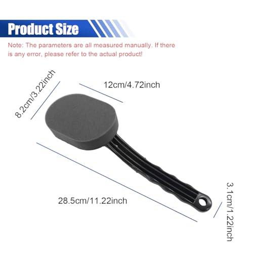 Tire Shine Applicator Brush, High-Density Sponge Tire Dressing Applicator Pad with Curved Long Handle, Multipurpose Detachable Car Detailing Cleaning Accessories (2PCS)