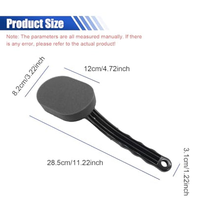 Tire Shine Applicator Brush, High-Density Sponge Tire Dressing Applicator Pad with Curved Long Handle, Multipurpose Detachable Car Detailing Cleaning Accessories (2PCS)