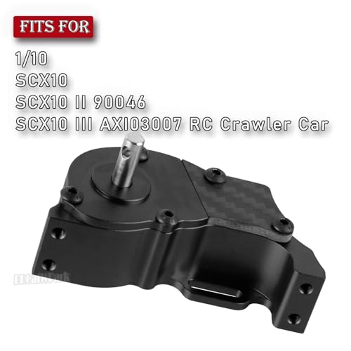 RC LCG Transmission Gearbox Upgrades Part for 1/10 SCX10 SCX10 II 90046 SCX10 III AXI03007 RC Crawler Car,Aluminum Low Center of Gravity highperformance Transmission Gearbox,Black - color: Black - (Gearbox)