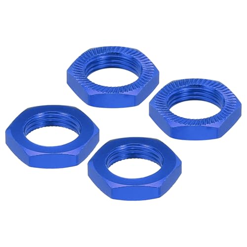 MECCANIXITY Aluminum 17mm RC Wheel Nut Thread M12x1.0mm Hex Wheel Nuts RC Wheel Nut for 1/8 RC Model Car Trucks Off Road Car Upgraded Parts Pack of 4(Deep Blue) - color: Deep Blue