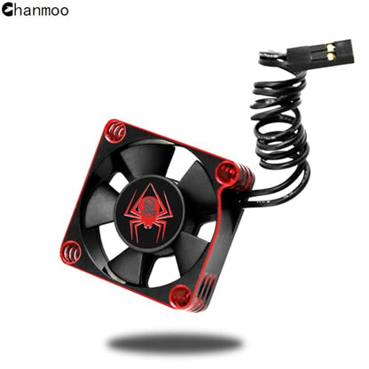 RC Car Metal Motor Cooling Fan 25mm 30mm 35mm 40mm 50mm RC Heatsink 28000RPM ESC Cooling Fans Red-Black Fit for 1/8 1/10 1/12 Scale RC Car 540 550 Brushless OR Brushed Motors (50mm) - size: 50mm