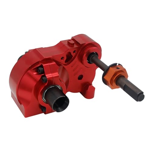 CNC Metal Split Differential Diff.Gear Box Case Assembly Kit (Red) | for 1/5 Hpi Rofun Rovan Km Baja 5B 5T 5Sc Rc Car Parts - color: Red