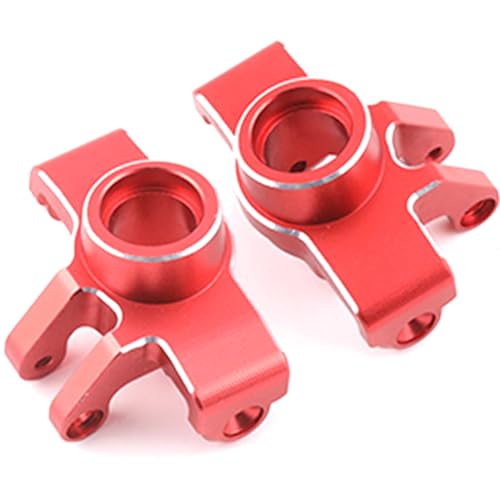 Front Steering Block, Front Knuckle Spindle Aluminium Upgrade Parts for Arrma 1/18 Granite Grom Mega 380 Brushed 4X4 Monster Truck & Typhon Grom Mega 380 Brushed 4X4 Small Scale Buggy, Red (2PCS) - style: Front Steering Cup- Red