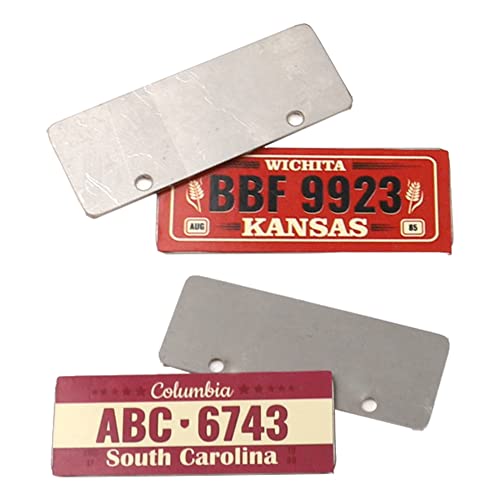 4PCS HIRCQOO Metal RC Car License Plate Kit Decorations Accessories Compatible with Traxxas TRX-4 Tamiya CC01 Axial SCX10 D90 1/10 RC Crawler Car (BBF9923+ABC6743) - style: BBF9923+ABC6743