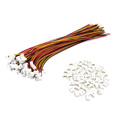 60 Pairs MX 1.25mm Pitch Plug Socket Set, Micro MX JST 1.25mm 3 Pin Male and Female Connector Kit with 28AWG 150mm Cable for PCB Wiring - size: 1.25mm Pitch-3Pin-15cm