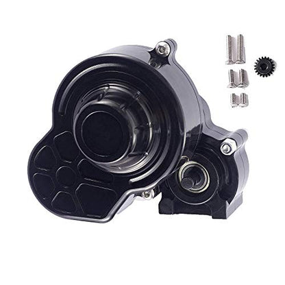 1/10 RC Car Transmission Case Gearbox with Gear Full Alloy Assembled for SCX10 SCX10 II 90046 90047 RC Crawler Car, Black - color: Black