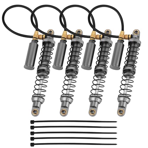 100mm Desert Lizard Piggyback Adjustable RC Shock Absorber Damper for 1/10 RC Crawler Axial SCX10 90046 AXI231017 D90 TRX4 TRX6 Metal Upgrade (gray) - color: gray