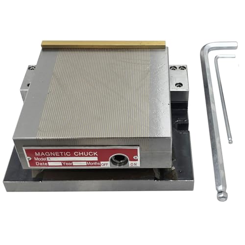 6x6 Inch Magnetic Sine Plate Rectangular Magnetic Chuck Fine Pole Permanent Magnet Sucker with 0-45 Degree Dip Angle for Grinding Milling Machine Lathe