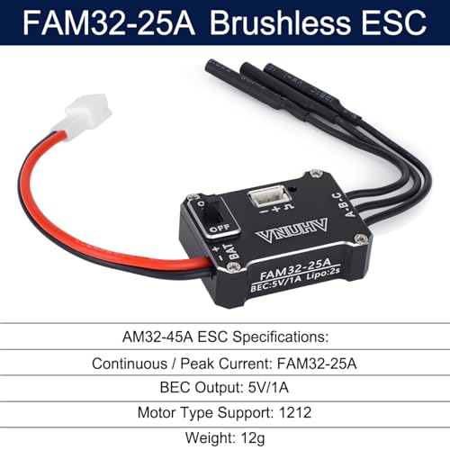 Brushless Motor ESC Combo,1212 5000KV Outrunner Rotor Motor,25A ESC for 1/30 Axial SCX30 Bronco Jeep RC Crawler Upgrade Parts