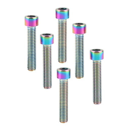 6Pcs Bike Screws M6x10 12 16 18 20 25 30 35mm Stainless Steel Socket Head Cap Allen Hex Bolt (Ranibow, M6 x30mm) - color: Ranibow, size: M6 x30mm