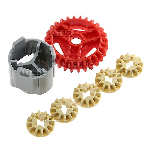 TEESE 24pc Differential-Gear-Box-Kit, Compatible with Technic-Parts, for STEM-MOC-EV3-Project-Track-Car-Bulk- Blocks (Random Color)