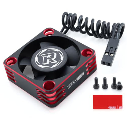 Surpass Hobby RC Cooling Fans 30mm 28000 High RPM RC Motor Fan Only Replacement Fans (Without Motor Heatsink) for 1/8 1/10 1/12 RC Car Truck Buggy Truggy(Black Red) - style: 30mm Black Red