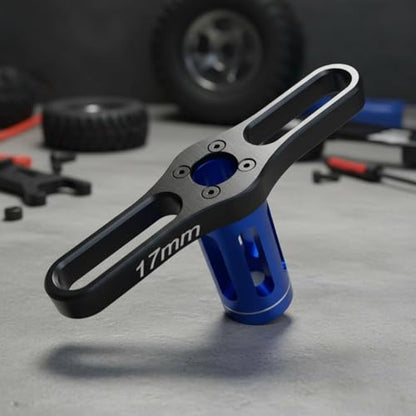 kowaku Hexagonal Socket Wrench Nut Driver Aluminum Anodized Handle Practical Metal Maintenance Tool Suitable for RC Car Tire Swaps Home Repair Adjustments, Blue With Black - color: Blue With Black