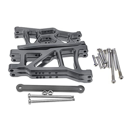 Aluminum Front&Rear Suspension A-Arms&Tie Bar for 1/10 Traxxas Slash 2WD RC Car Upgrade Parts Hop Ups, Replacement of 2555 3631 2532 - color: Titanium