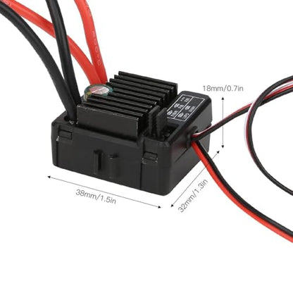 60A Brushed ESC, 2-3S Water Proof Electric Speed Controller with 6V/3A BEC 320A Burst Current for 1/10 RC Car Truck Crawler
