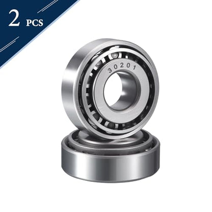 2 Pack 30201 Tapered Roller Bearing Cone and Cup Set | 12mm Bore 32mm OD 12mm Cup Width, Chrome Steel Wheel Bearings, ABEC-3 - size: 30201