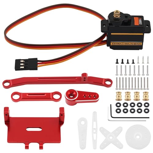 12g Metal Gear Steering Servo Upgrades Fit for Axial 1/24 SCX24 RC | with Servo Mount Bracket and Arm and Steering Link Set