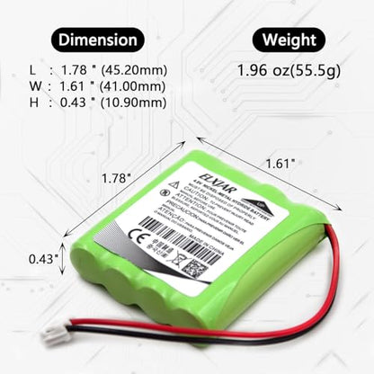 (2-Pack) 4.8V 800mAh Ni-MH Battery for Standard Horizon HX100 | Replacement for FNB-125 battery; designed for compatible HX100 handheld marine radios.