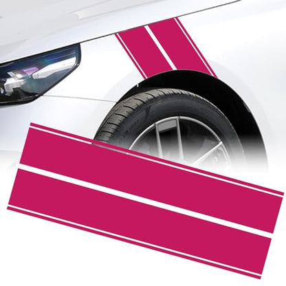 x xotic tech Fender Stripes Hash Marks KK Vinyl Decal Universal for Car Truck Sticker Racing Stripe 11"x23" (Pink) - color: Pink