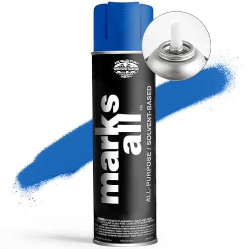 Fox Valley 18oz Marks All Solvent-Based Marking Paint 12-Pack, Blue - color: Blue APWA