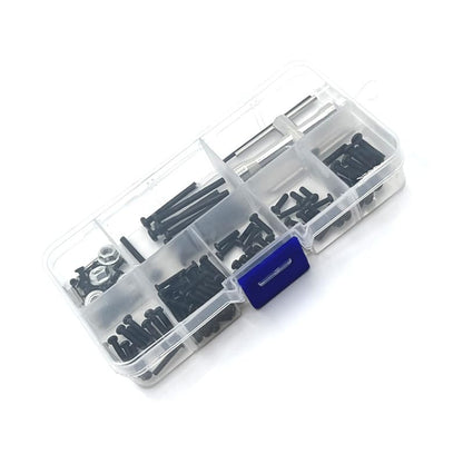 RC Car Screw Box Kit Repair Tool Accessory Screws Assortment Set Hardware Fasteners Compatible with Hyper Go H16BM H16DR H16 MJX 16207 16208 16209 16210 1/16 Scale RC Upgrade Parts