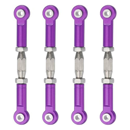MECCANIXITY 4 Pcs Steering Servo Turnbuckle Rod RC Aluminum Alloy Linkages for HSP 1/10 94123 On-Road RC Car (Purple, 62mm) - color: Purple, size: 62mm