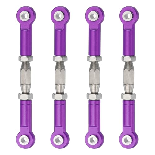 MECCANIXITY 4 Pcs Steering Servo Turnbuckle Rod RC Aluminum Alloy Linkages for HSP 1/10 94123 On-Road RC Car (Purple, 62mm) - color: Purple, size: 62mm