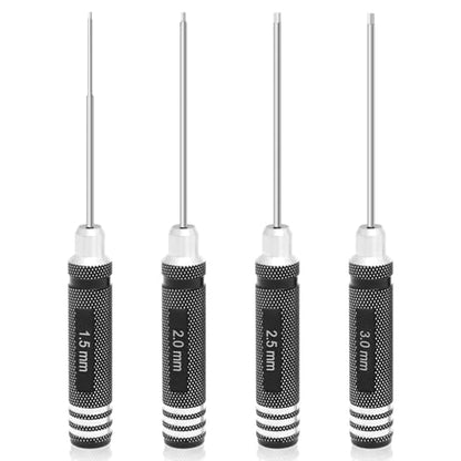 4pcs Hex Screw Driver Set 1.5mm 2.0mm 2.5mm 3.0mm Allen Wrench Keys Screwdriver Kit RC Repair Tools Kit for TRX4M SCX24 FCX18 Precise Model Airplane Screwdriver Set