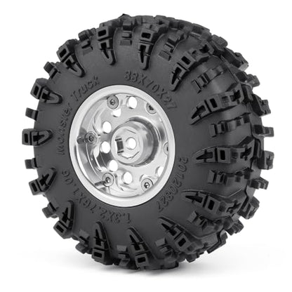 MORLORDY 4Pcs 1.3" Wheels Tires Set for 1/18 1/24 RC Crawler Car SCX24 Ascent-18 TRX4M Upgrade Parts (Style A) - color: Style a
