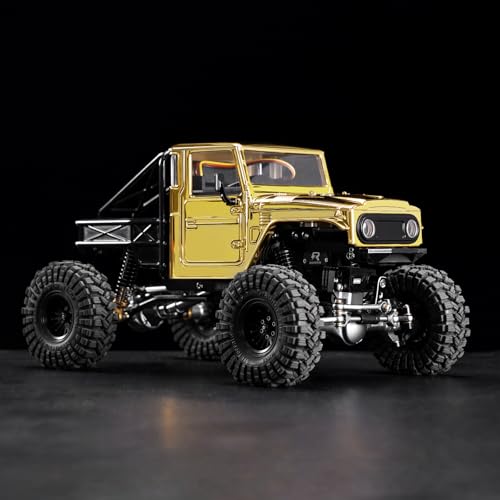 INJROA IR40 Truck Body with Tube Cage for 1/18 TRX4M Defender Bronco (Gold) - color: Gold