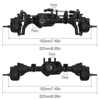RC Complete Axle for TRX-4 1/10 RC Crawler Car Upgrade Parts rc Front Rear Axle Set Portal Assembly(1Set) - size: 1Set